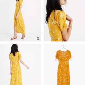 NWT Madewell Floral Yellow Midi Dress